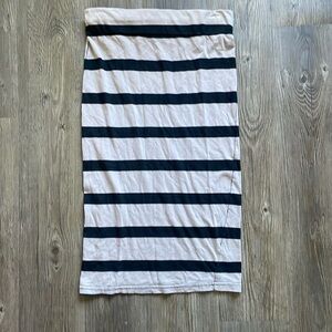 5/48 black brown tan striped pencil tube fitted skirt size 8